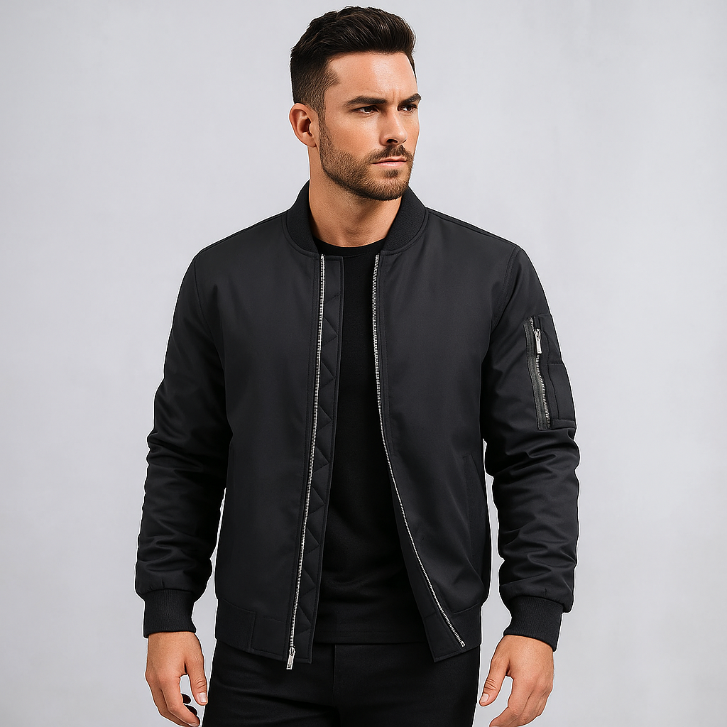 Street-wave Men's Bomber Jacket Classic Style With Modern Design Versatile Cold Weather Wear