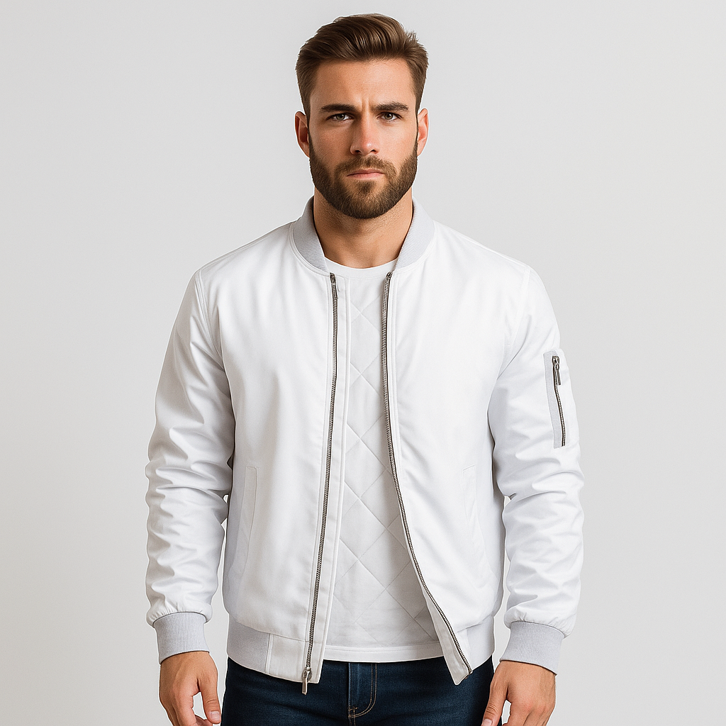 Street-wave Men's Bomber Jacket Classic Style With Modern Design Versatile Cold Weather Wear
