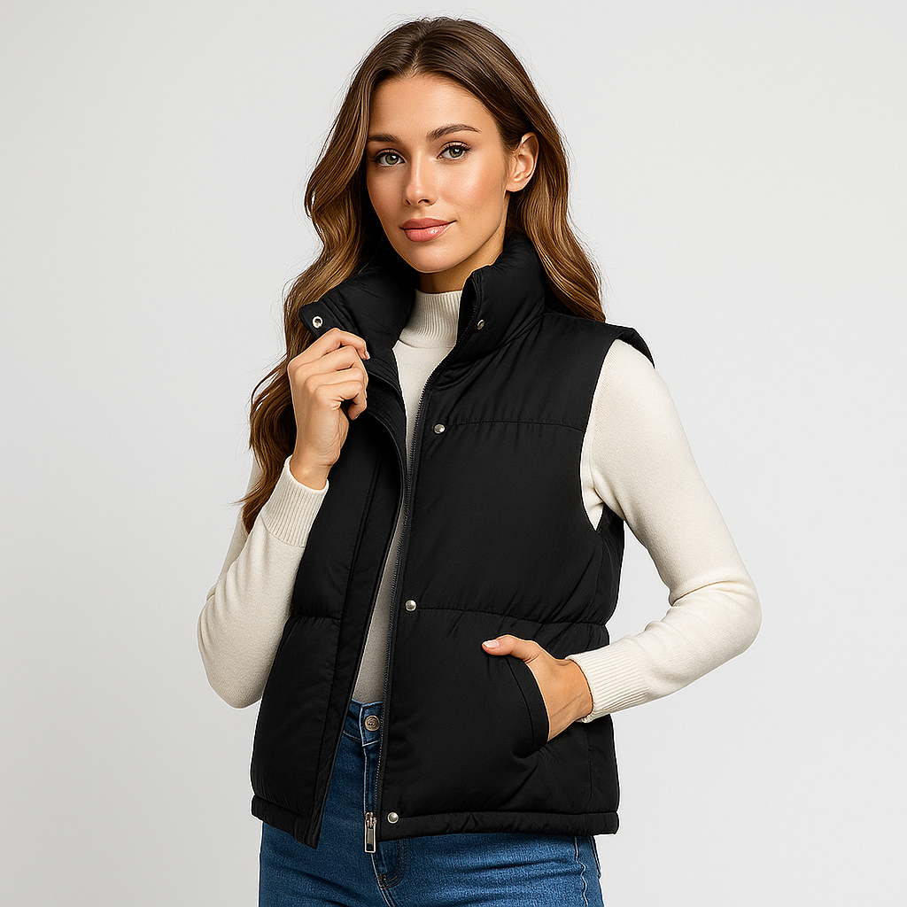 Street Wave Womens Quilted Puffer Vest Casual Lightweight Warmth For Transitional Weather