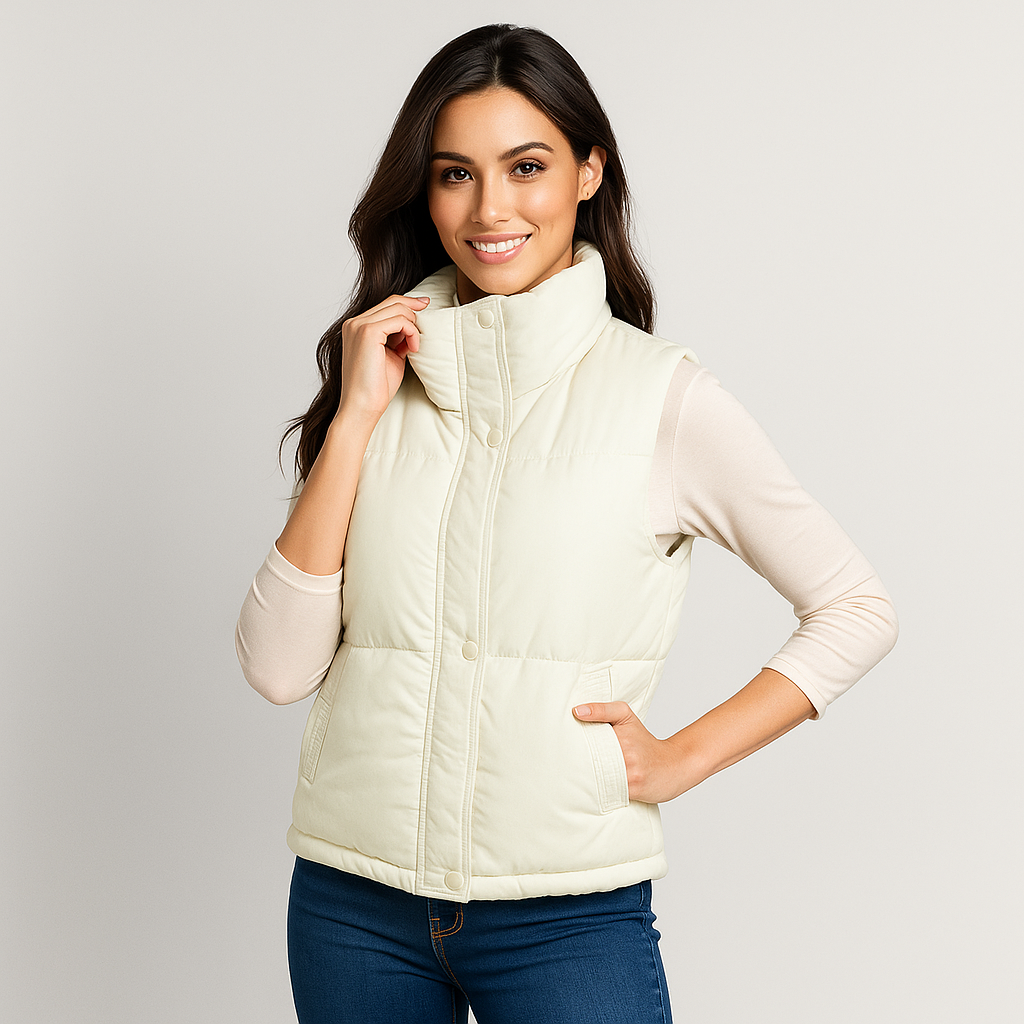 Street Wave Womens Quilted Puffer Vest Casual Lightweight Warmth For Transitional Weather