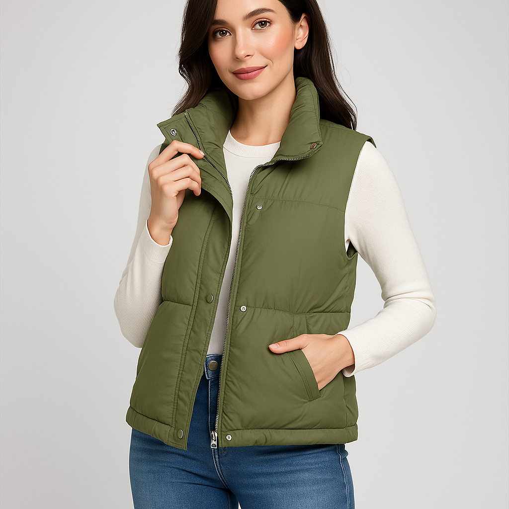 Street Wave Womens Quilted Puffer Vest Casual Lightweight Warmth For Transitional Weather