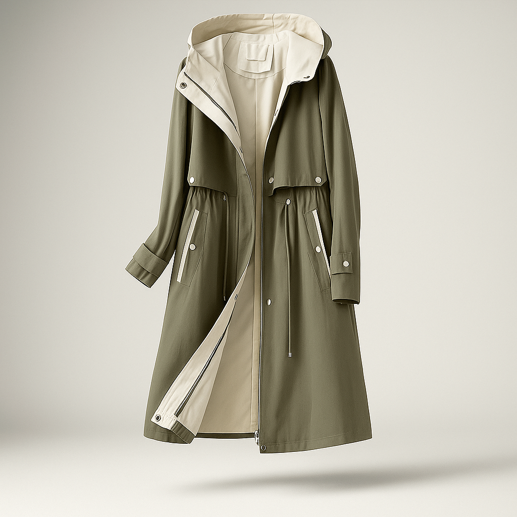 Street Wave Long Trench Coat For Women With Adjustable Hood Isolde Edition Lightweight All Weather Versatile