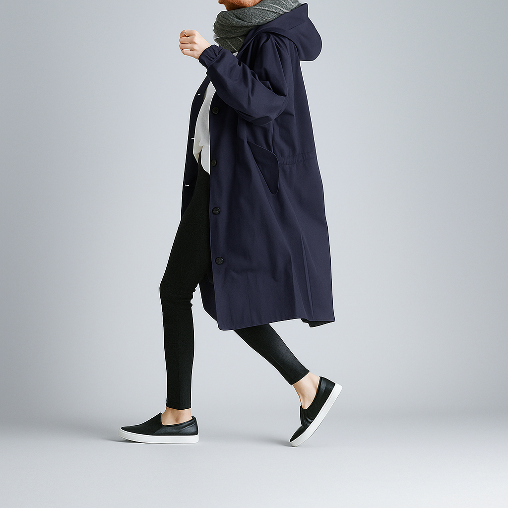 Street Wave Oversized Trench Coat With Lightweight Hood For Women Versatile All Weather Essential