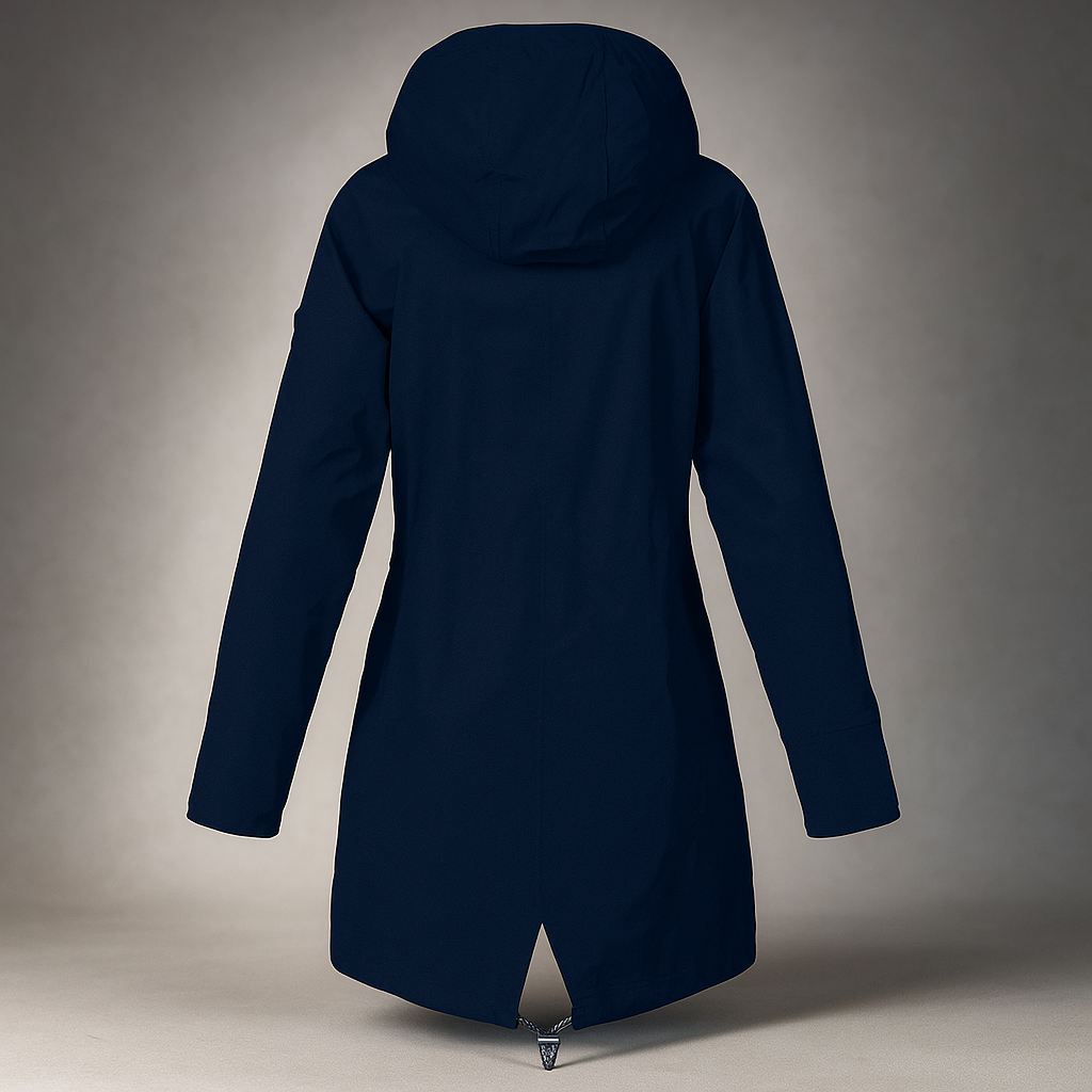 Street-wave Women Lightweight Waterproof Coat With Adjustable Hood Jade Weatherproof And Stylish