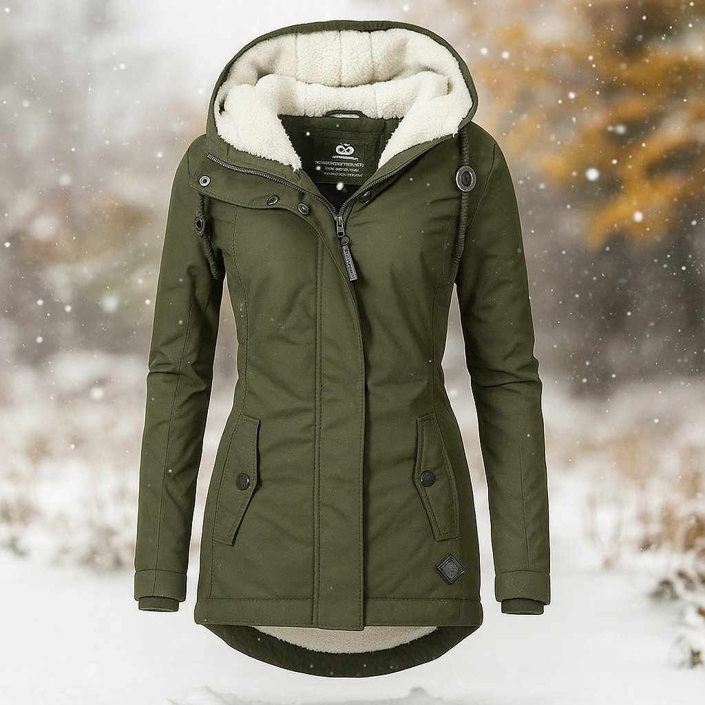 Street-Wave Winter Quilted Coat With Warm Lining For Women, Hooded Puffer Style All-Weather Ready
