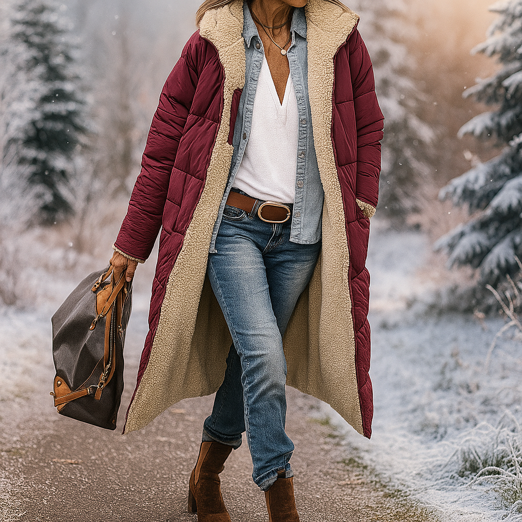 Street-wave Womens Long Quilted Puffer Coat With Ultra Warm Lining For Winter Everyday Warmth And Style