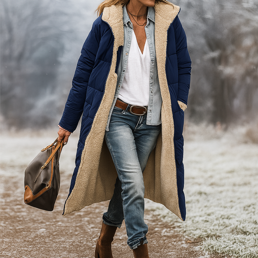 Street-wave Womens Long Quilted Puffer Coat With Ultra Warm Lining For Winter Everyday Warmth And Style