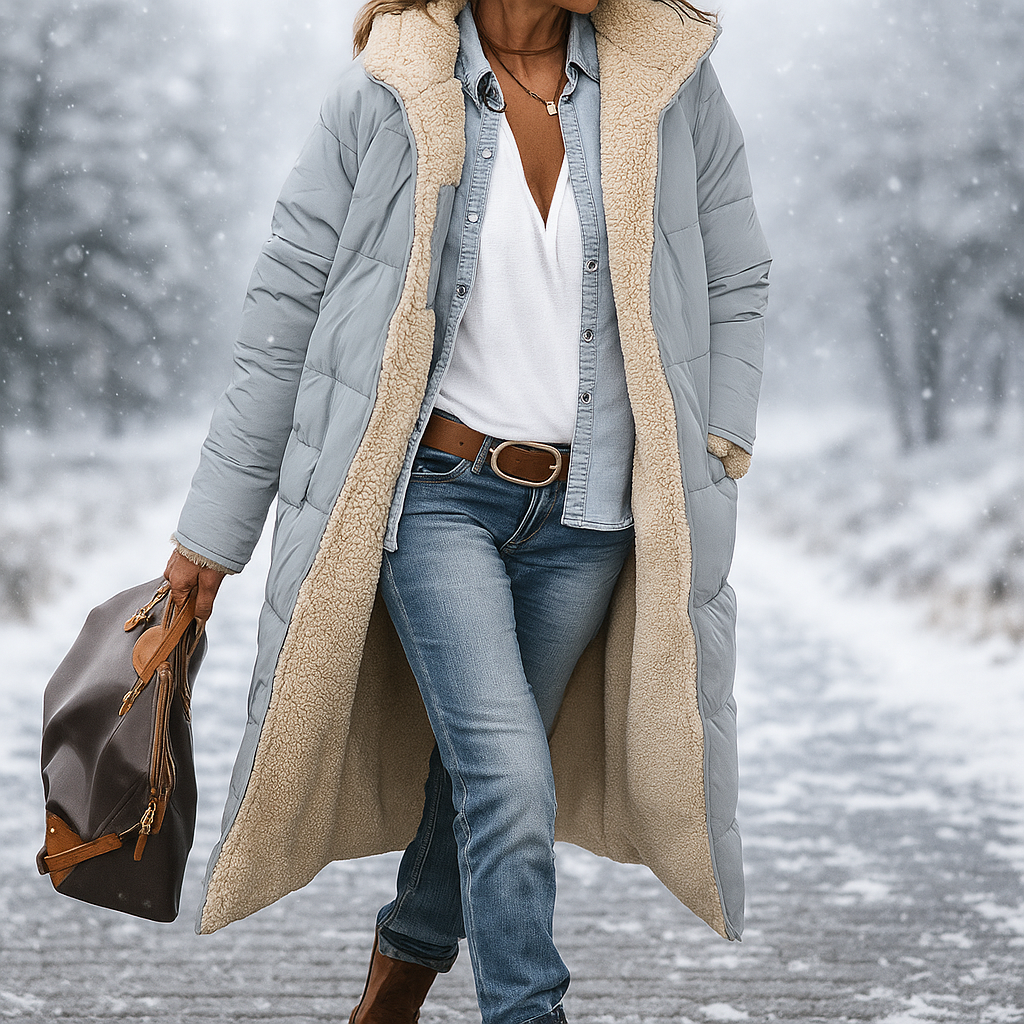 Street-wave Womens Long Quilted Puffer Coat With Ultra Warm Lining For Winter Everyday Warmth And Style