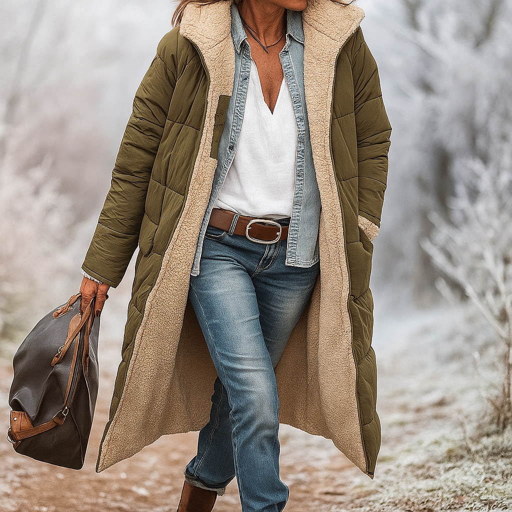 Street-wave Womens Long Quilted Puffer Coat With Ultra Warm Lining For Winter Everyday Warmth And Style