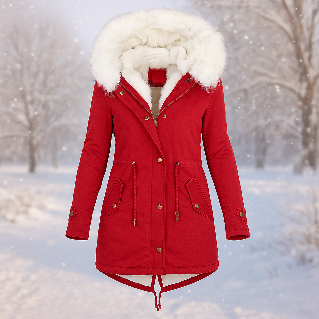 Street Wave Winter Coat With Faux Fur Hood For Women Warm Cozy And Elegant Parka For Cold Weather