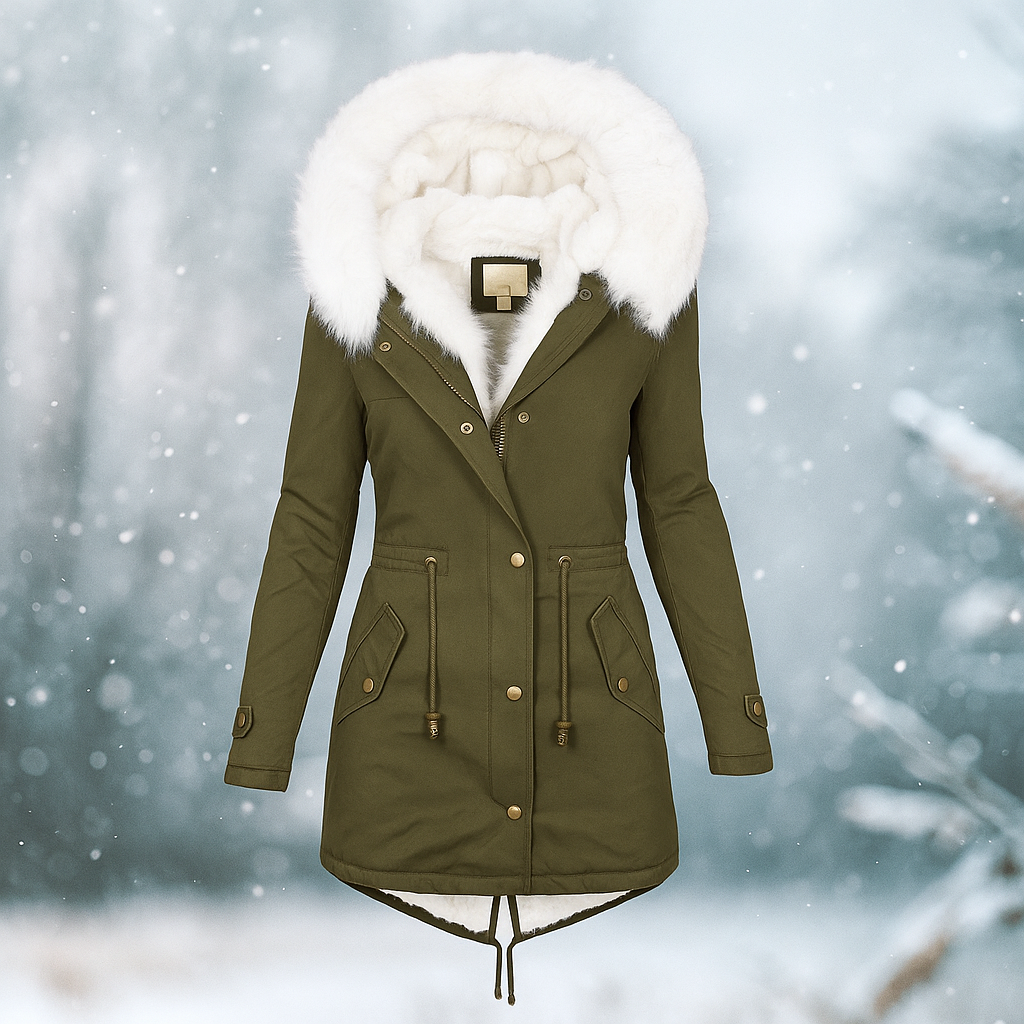 Street Wave Winter Coat With Faux Fur Hood For Women Warm Cozy And Elegant Parka For Cold Weather