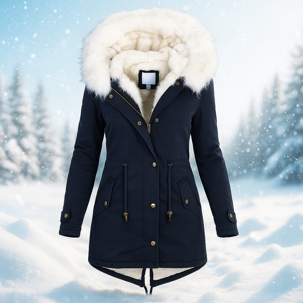 Street Wave Winter Coat With Faux Fur Hood For Women Warm Cozy And Elegant Parka For Cold Weather