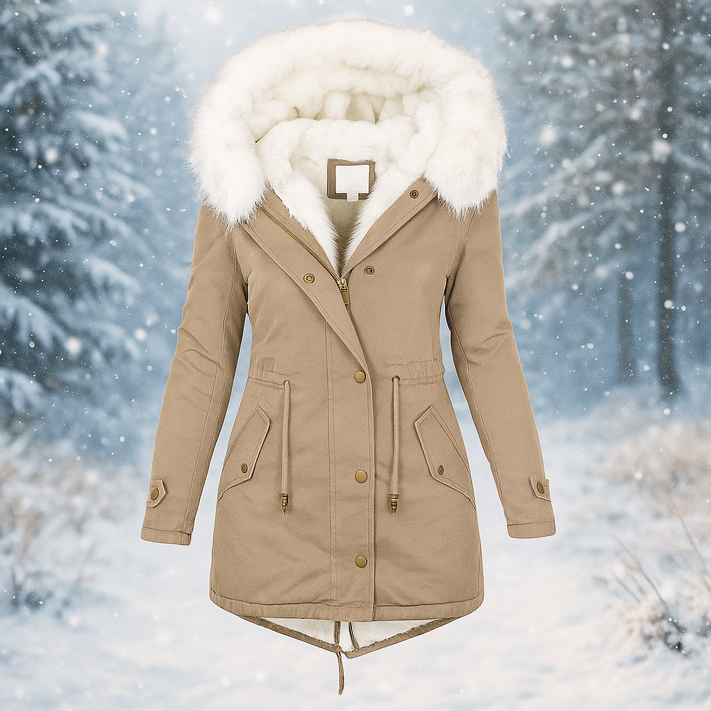 Street Wave Winter Coat With Faux Fur Hood For Women Warm Cozy And Elegant Parka For Cold Weather