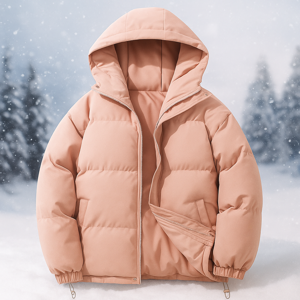 Street-wave Women's Pink Puffer Jacket With Hood Lightweight Quilted Coat For Cold Weather