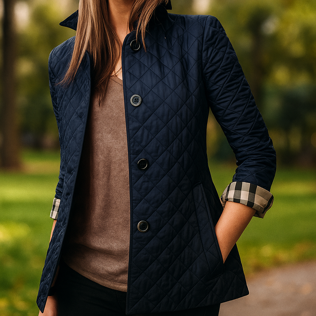 Street-wave Quilted Women’s Jacket With Buttons Lightweight Warmth Timeless Diamond Stitch For Women