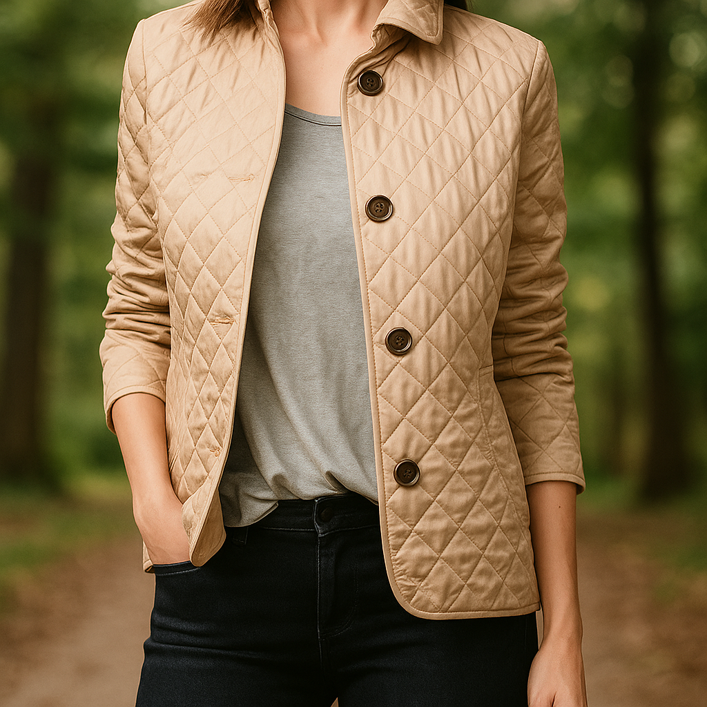 Street-Wave Lightweight Quilted Jacket For Women Front Button Closure Timeless Elegant Warmth