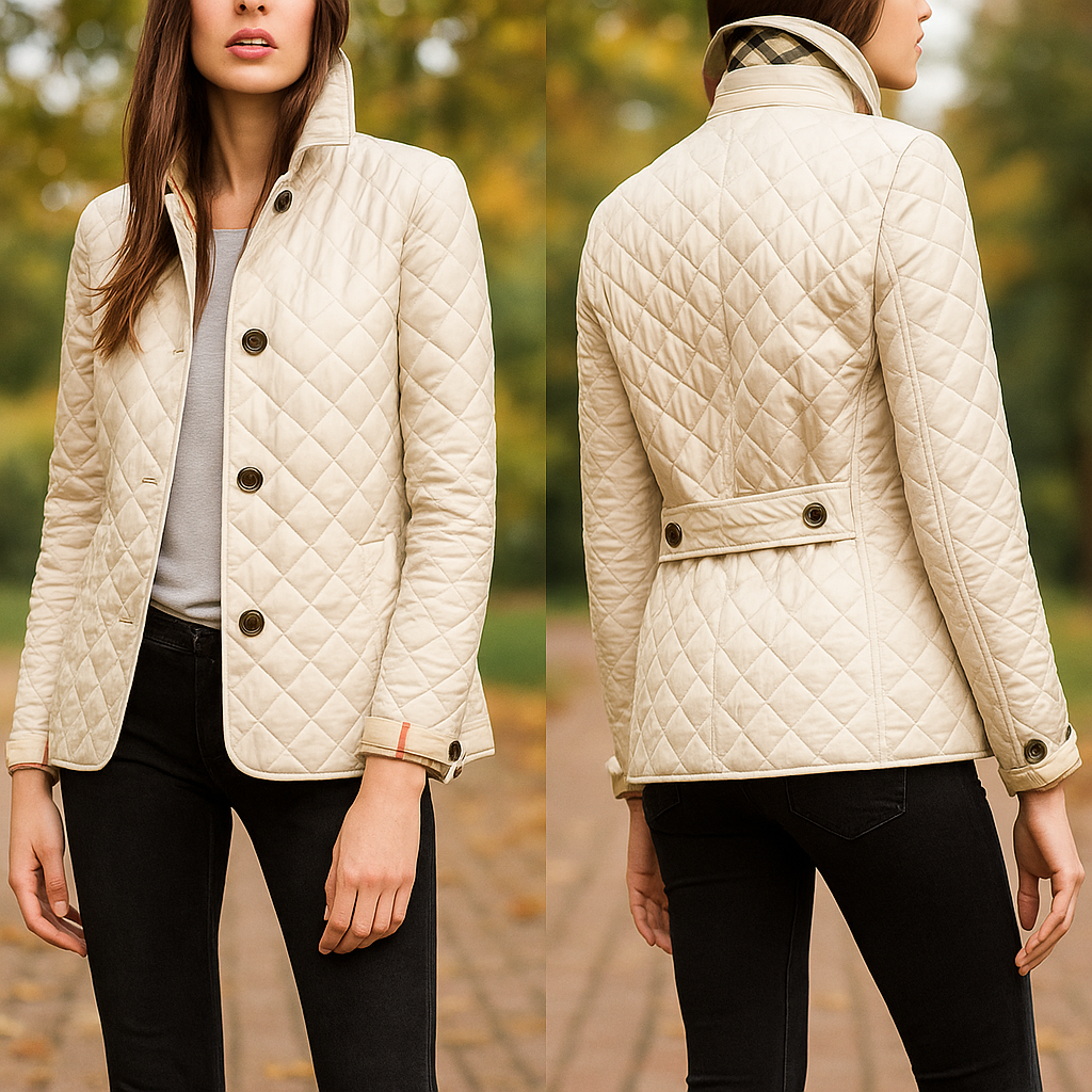 Street-Wave Lightweight Quilted Jacket For Women Front Button Closure Timeless Elegant Warmth