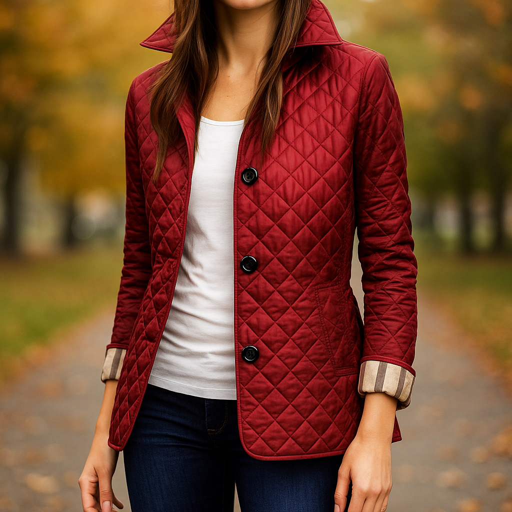 Street-Wave Lightweight Quilted Jacket For Women Front Button Closure Timeless Elegant Warmth
