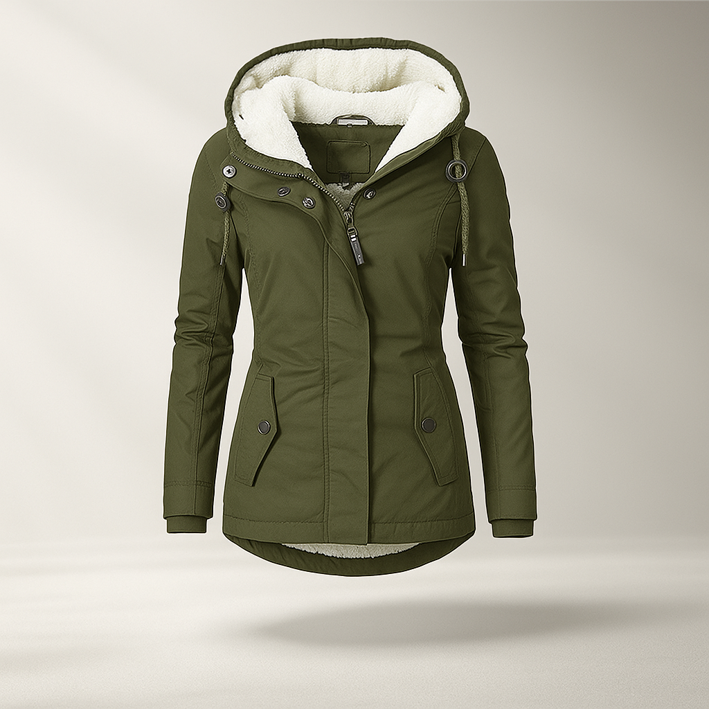 Street-Wave Women's Fleece Jacket With Adjustable Hood For Cold Weather Comfort And Warm Sherpa Lining