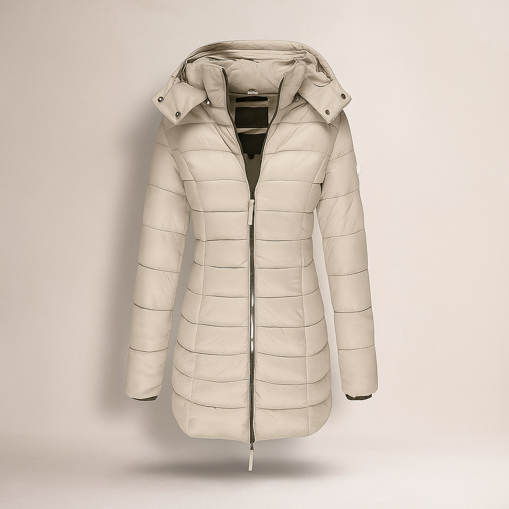 Street-Wave Women Long Quilted Puffer Coat With Detachable Hood Weatherproof Warmth