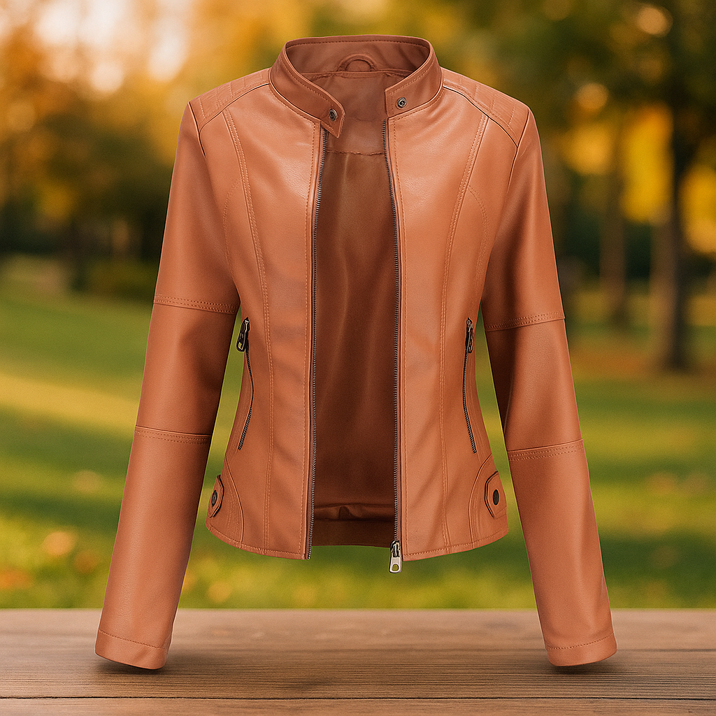Leather Biker Jacket For Women Street-wave, Flattering Fit And Timeless Street Style