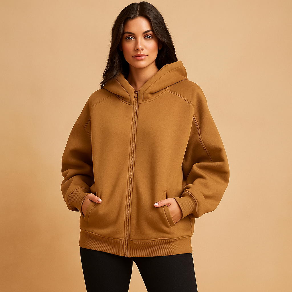 Street-wave Oversized Zip Hoodie for Women With Cozy Comfort and Urban Streetwear Ready Style