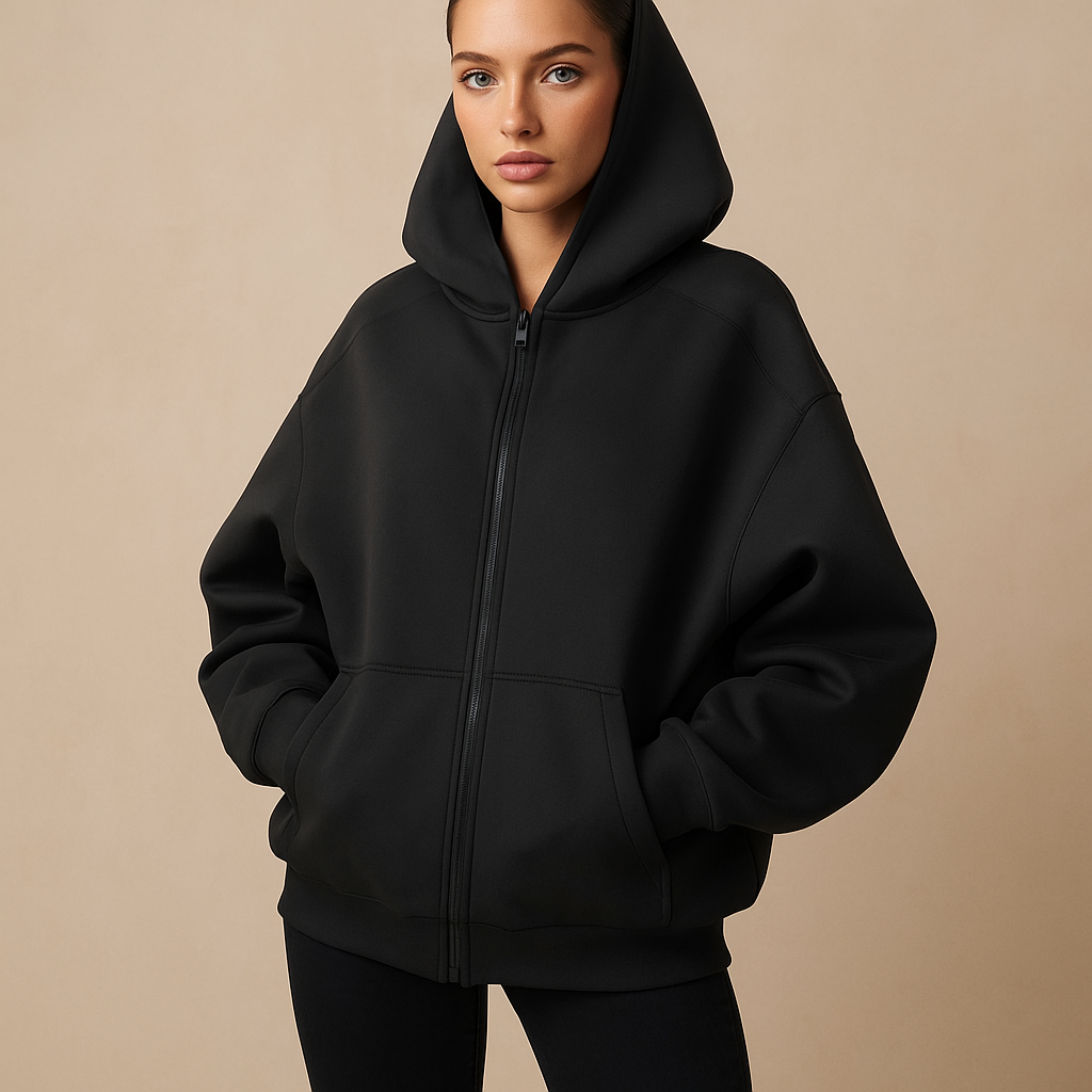 Street-wave Oversized Zip Hoodie for Women With Cozy Comfort and Urban Streetwear Ready Style