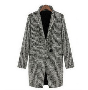 Street Wave Women Patterned Wool Blazer With Structured Texture For Any Occasion