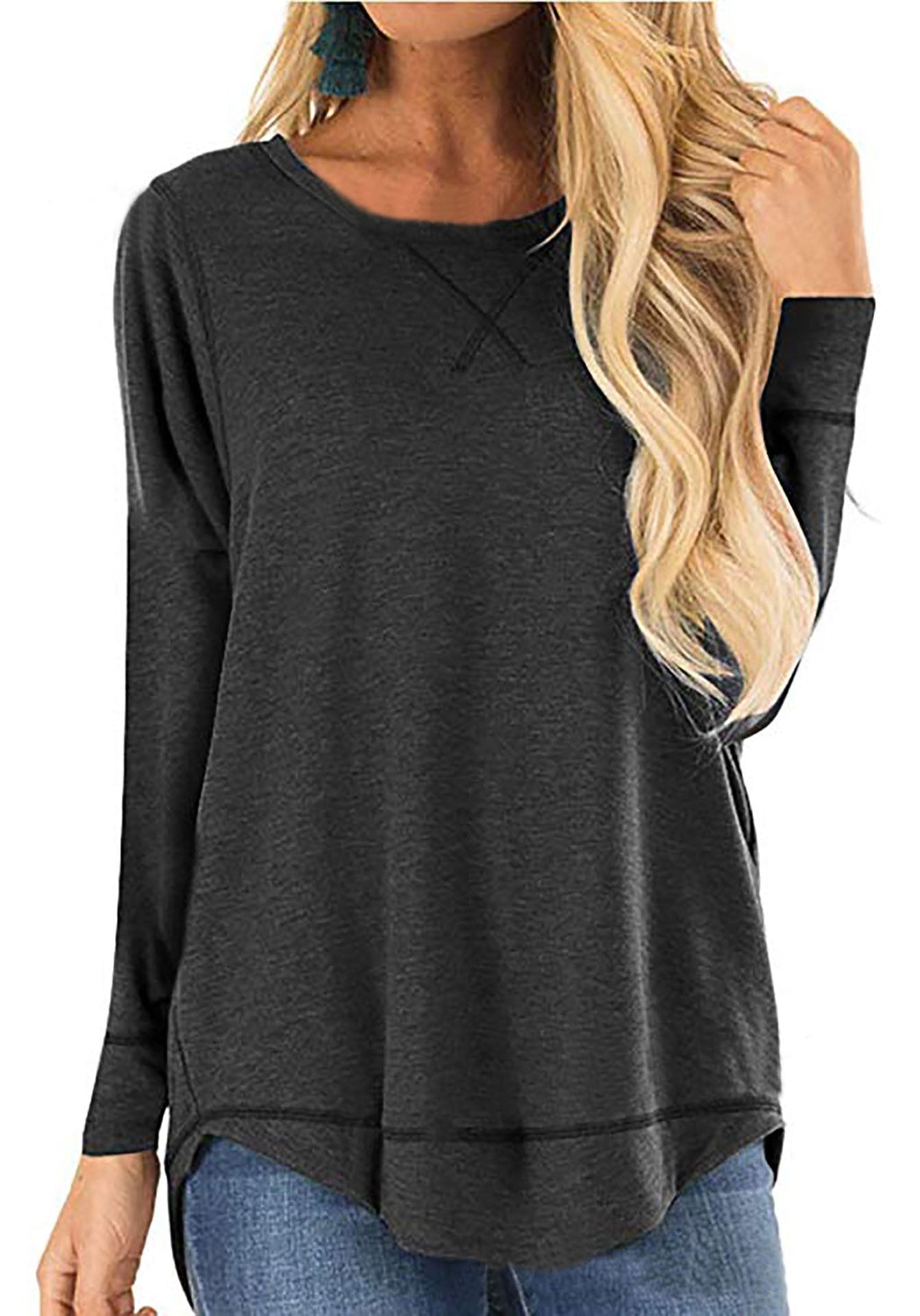Street-wave Womens Breathable Cotton Long Sleeve Shirt With Side Slits For Everyday Comfort
