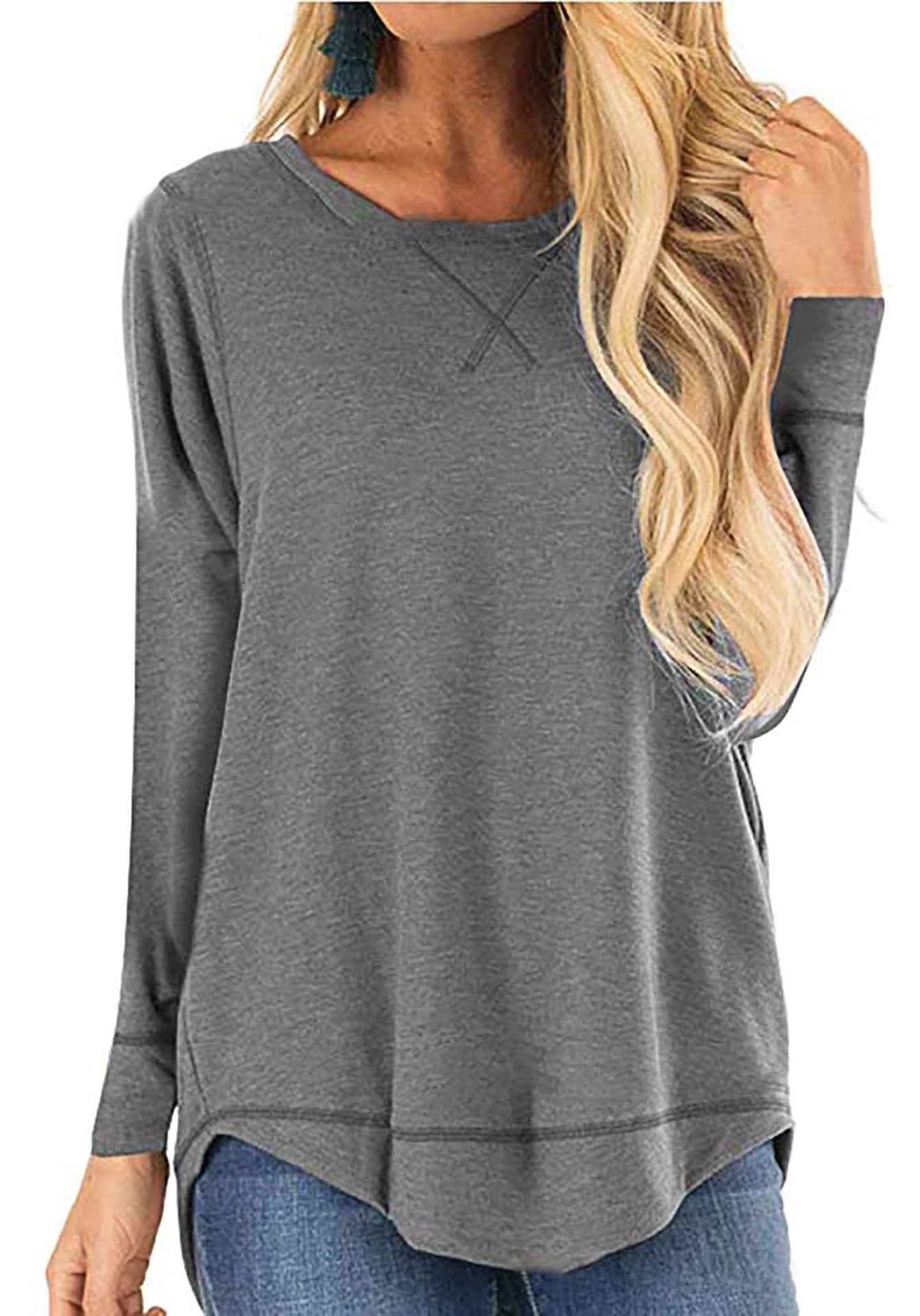 Street-wave Womens Breathable Cotton Long Sleeve Shirt With Side Slits For Everyday Comfort