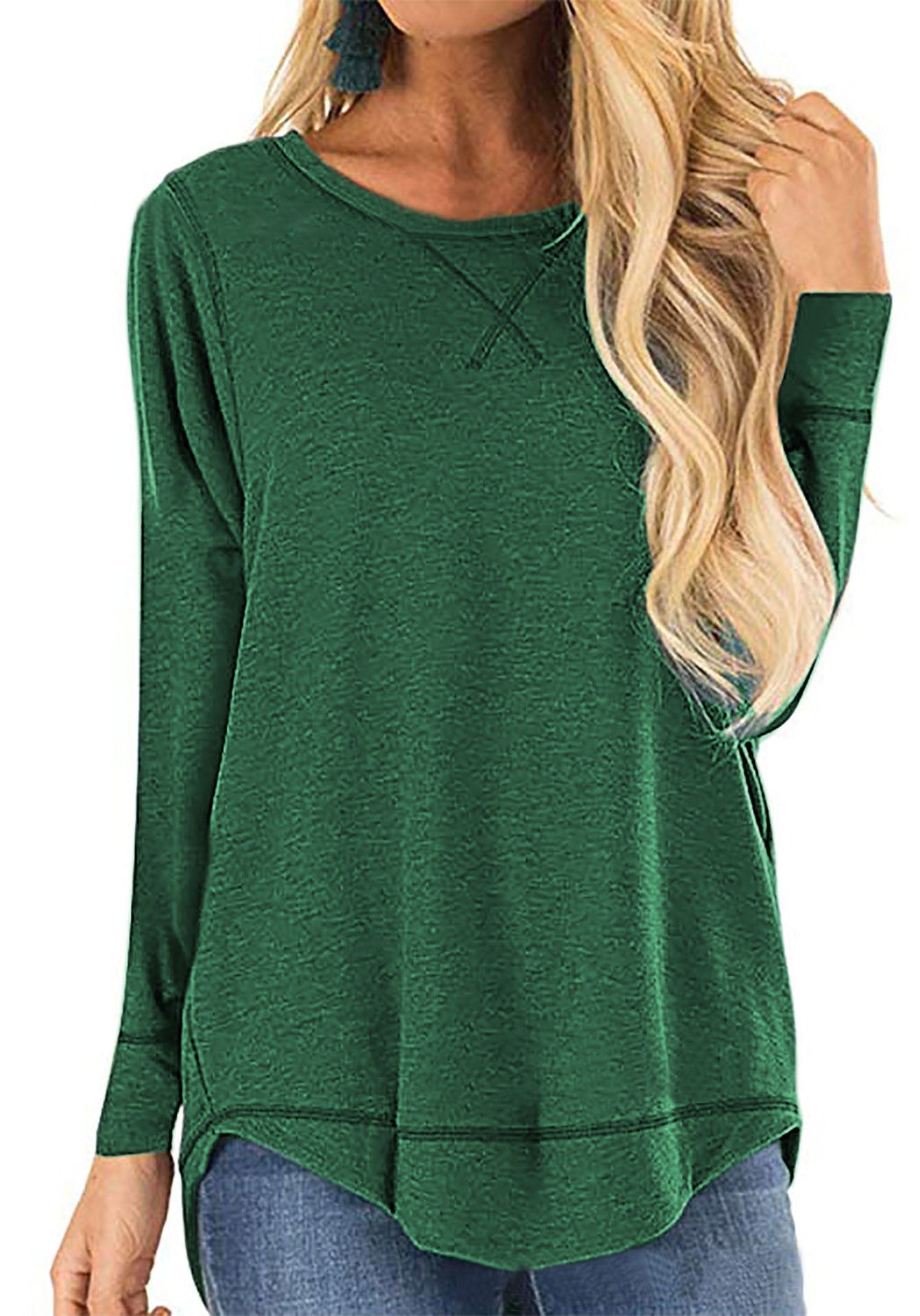 Street-wave Womens Breathable Cotton Long Sleeve Shirt With Side Slits For Everyday Comfort