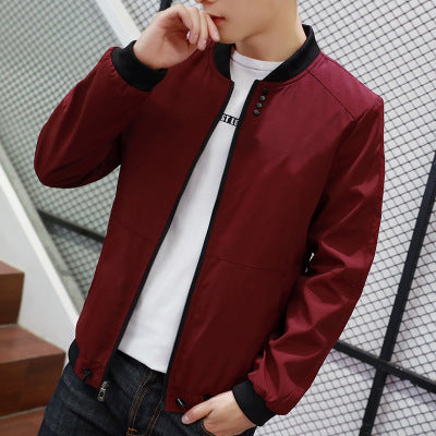 Street-Wave Men's Casual Jacket With Snap Button Closure And Breathable Side Pockets