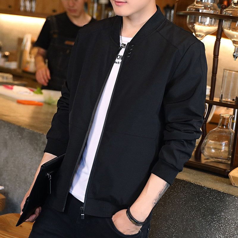 Street-Wave Men's Casual Jacket With Snap Button Closure And Breathable Side Pockets