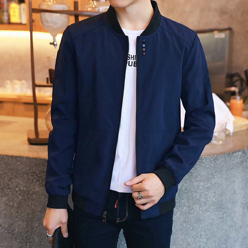 Street-Wave Men's Casual Jacket With Snap Button Closure And Breathable Side Pockets