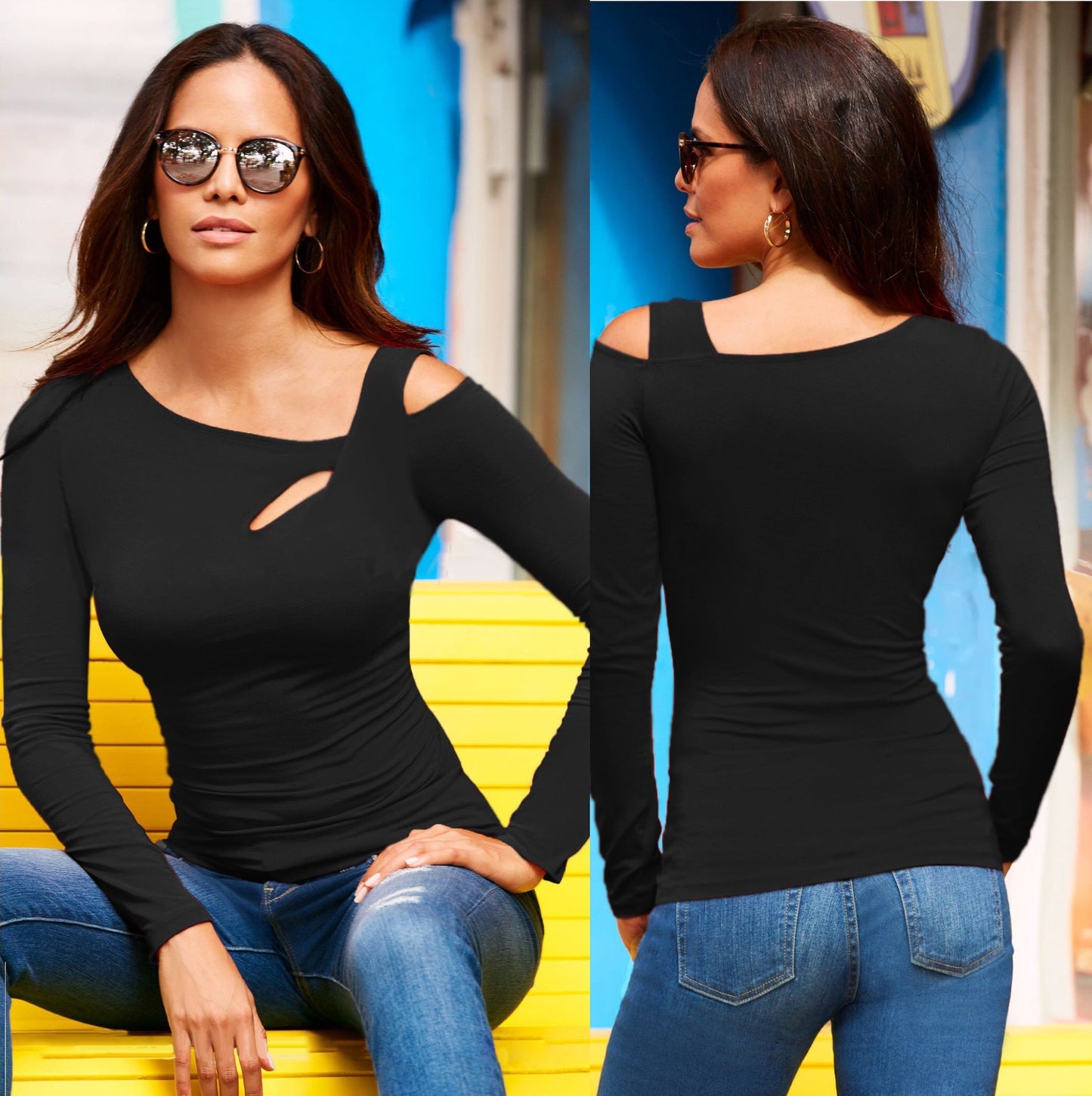 Street-wave Women's Long-Sleeve Cut-Out Top Breathable