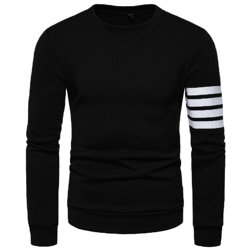 Mens Stylish Sweatshirt With Striped Design Street-Wave Breathable Cotton Comfort