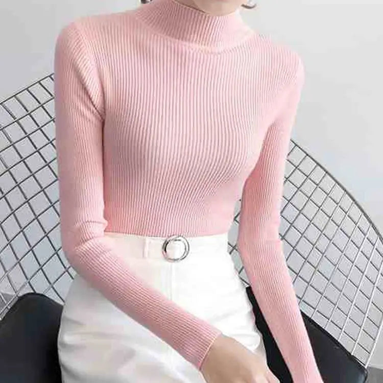 Street-wave Ribbed Wool Sweater for Women With Tailored Fit and Cozy Warmth for All Day Comfort