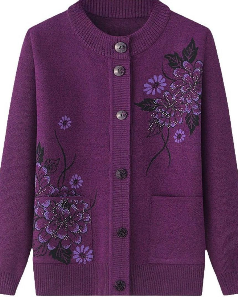 Street-wave Floral Cardigan With Delicate Embroidery For Women Cozy Soft Knit Comfort