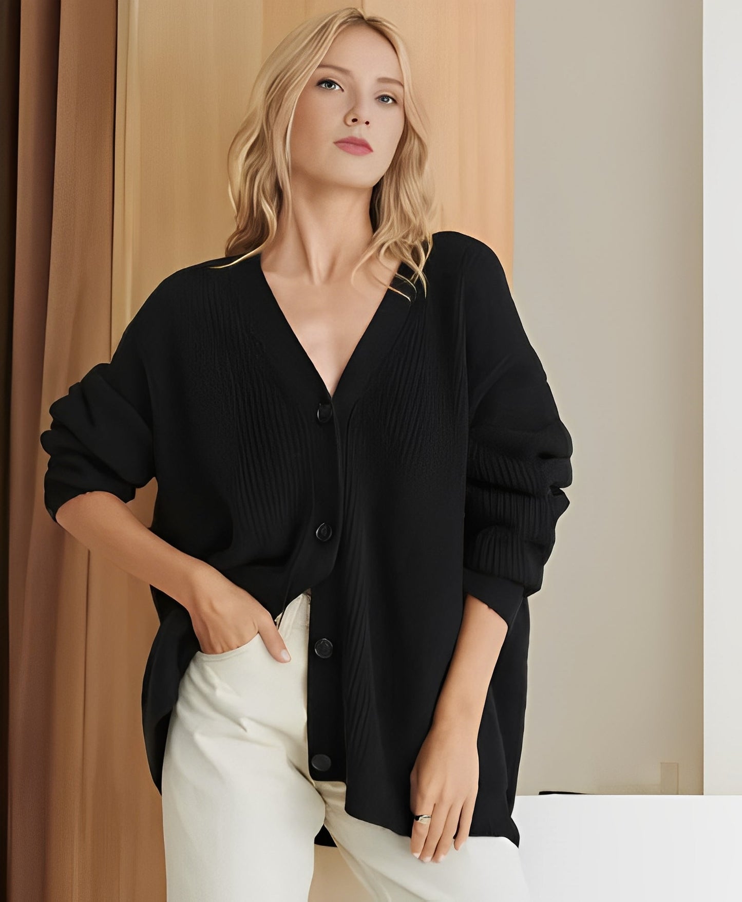 Street Wave Oversized Cashmere Cardigan for Women Luxurious Comfort and Cozy Knitwear
