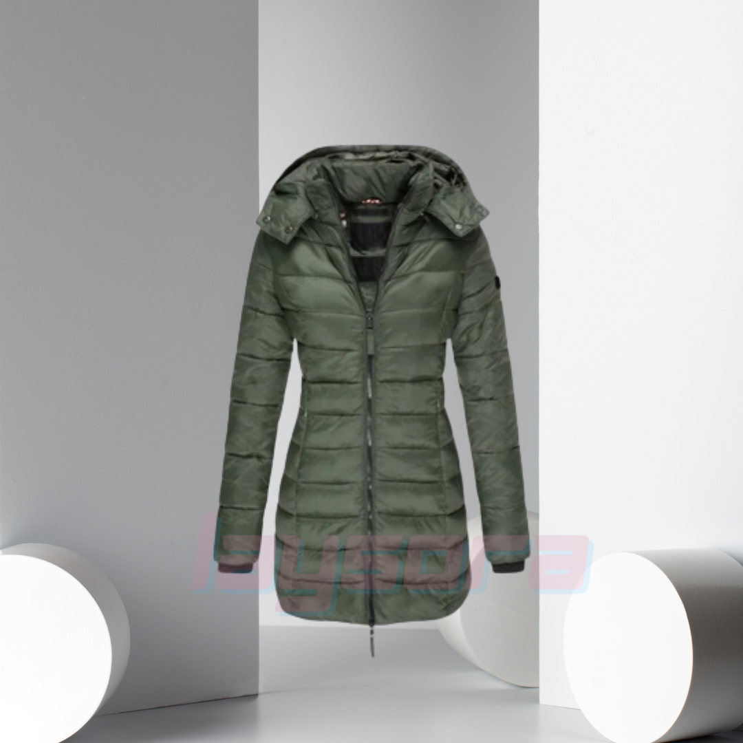 Street-wave Women's Puffer Coat Yellow Insulated Warm Quilted Winter Coat for Cold Days