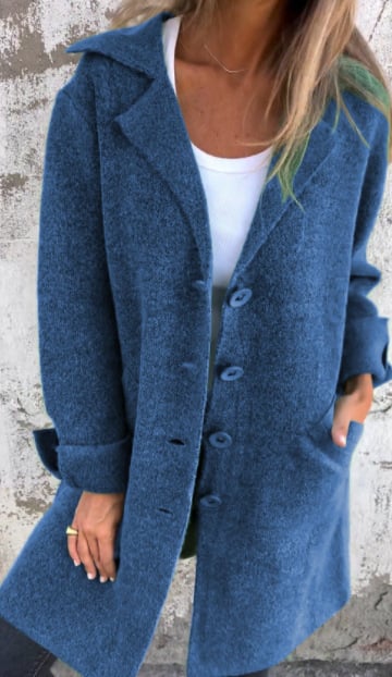 Streetwave Long Elegant Casual Coat For Women With Practical Pockets Warmth And Style
