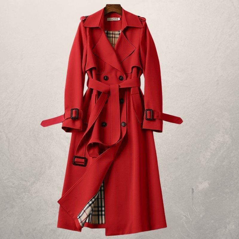 Street Wave Alina Trench Coat Double Breasted Belted Warm Comfort Unisex