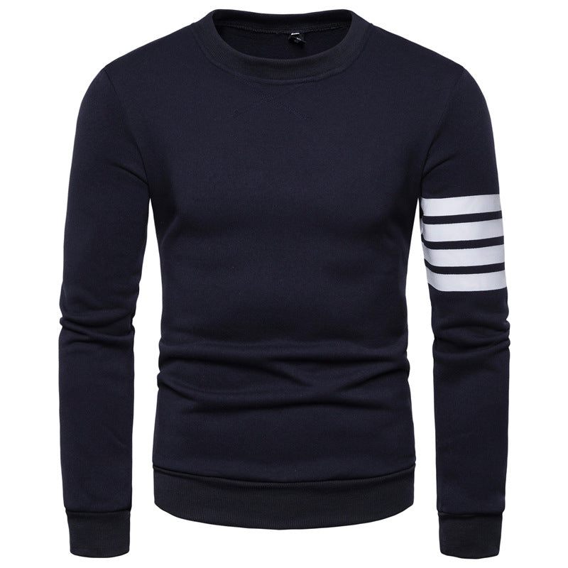 Mens Stylish Sweatshirt With Striped Design Street-Wave Breathable Cotton Comfort
