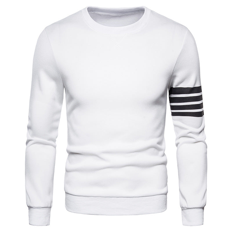 Mens Stylish Sweatshirt With Striped Design Street-Wave Breathable Cotton Comfort
