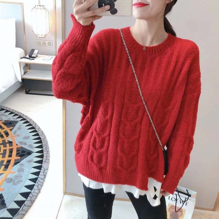 Street-Wave Women Cable Knit Pullover With Relaxed Fit For Everyday Casual Wear Essentials
