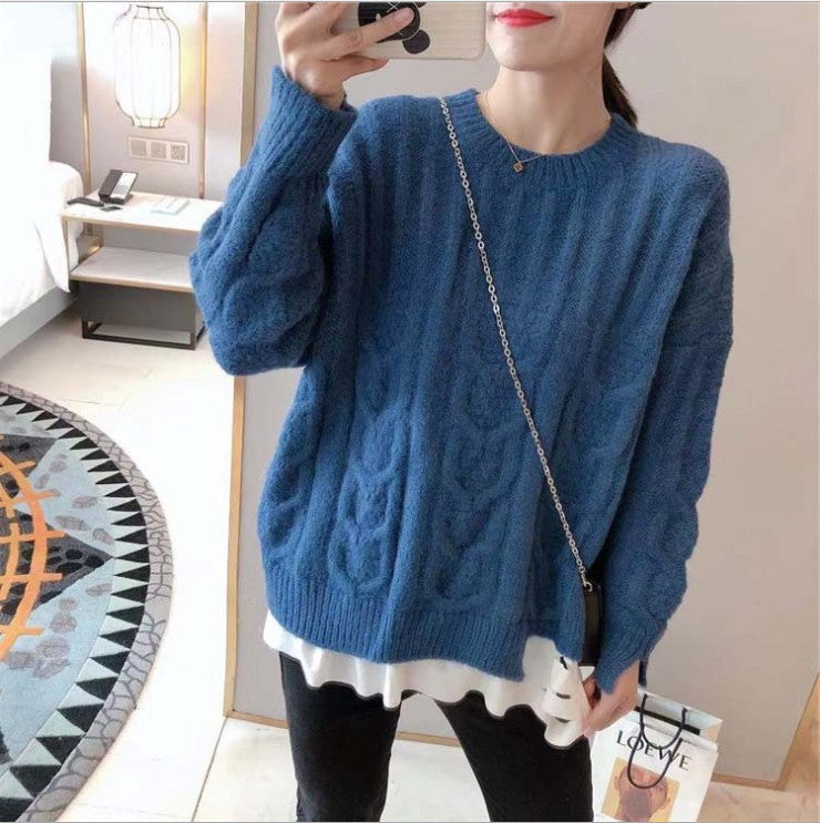 Street-Wave Women Cable Knit Pullover With Relaxed Fit For Everyday Casual Wear Essentials