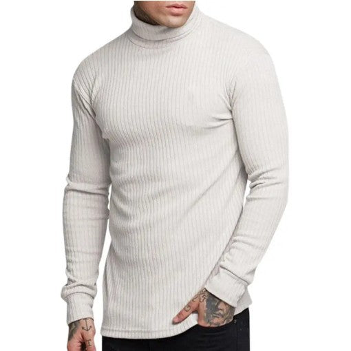 Streetwave Mens Roll Neck Sweater Ribbed Silhouette Warm Cozy Turtleneck Pullover For Men
