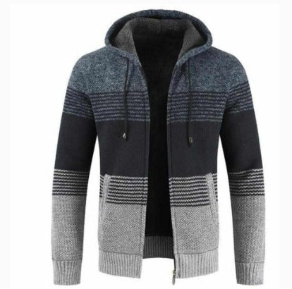 Street-Wave Mens Hooded Knit Cardigan For Warmth And Everyday Comfort For Style Conscious Men