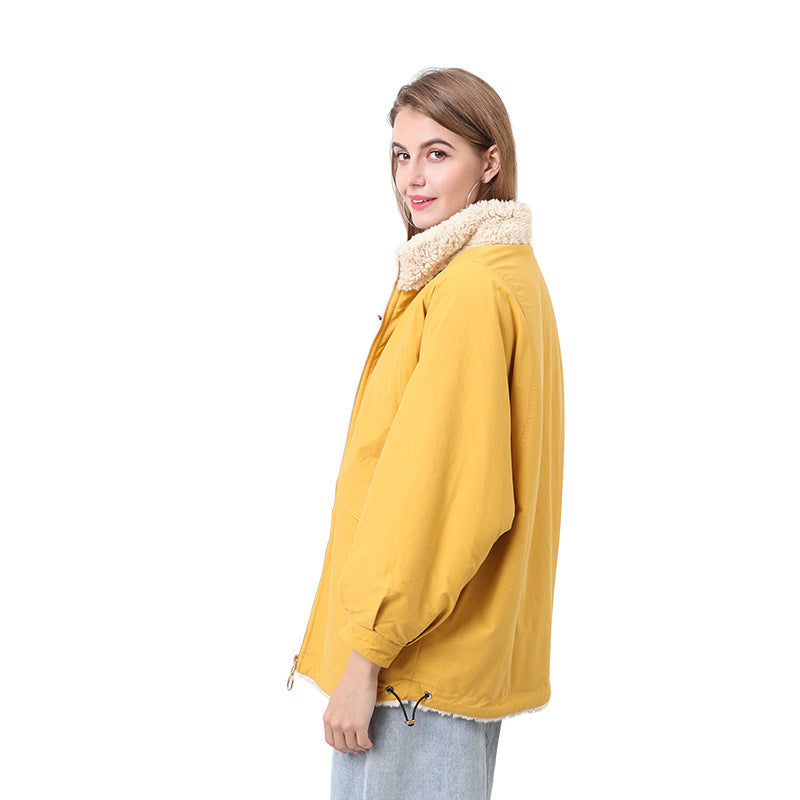 Street-Wave Womens Cozy Fleece Lined Outdoor Jacket With High Collar For Women And Everyday Comfort