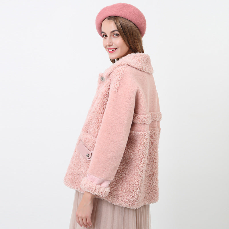 Street Wave Women Teddy Coat With Removable Belt Cozy Plush Fleece Winter Jacket